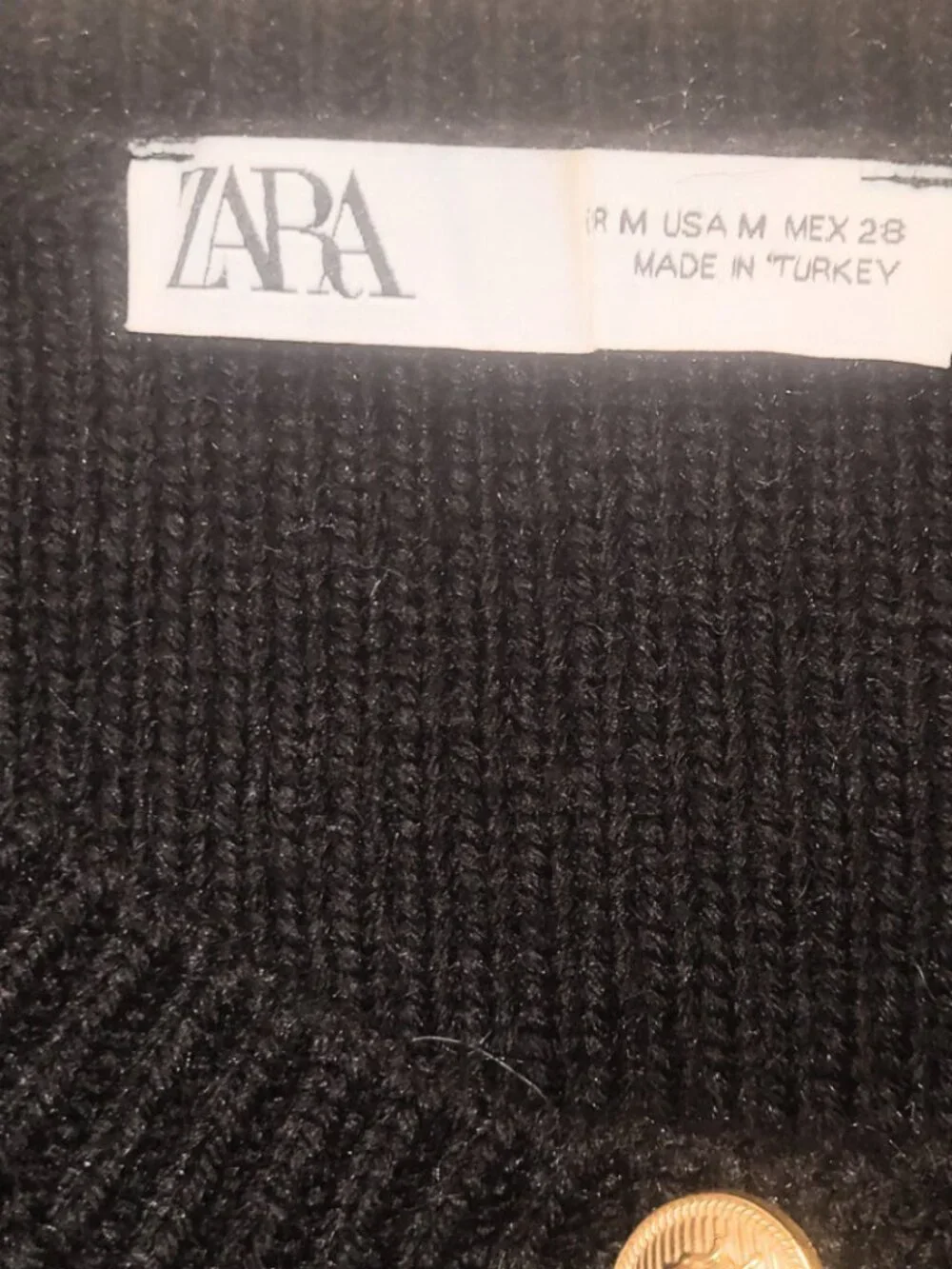 Zara Black Knit Vest with Gold Button Details. Size M - Picture 5 of 9